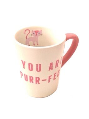 Kitty Ceramic Mug with “You are Purr-fect” Message